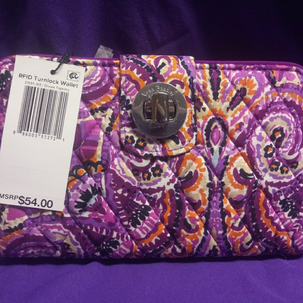 Vera Bradley RFID Turnlock Wallet Dream Tapestry